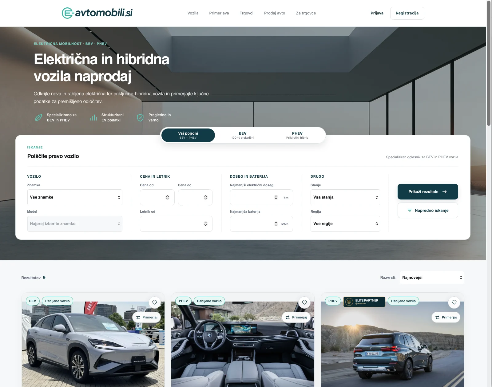 e-avtomobili.si — Laravel platforma za električna in priključno-hibridna vozila
